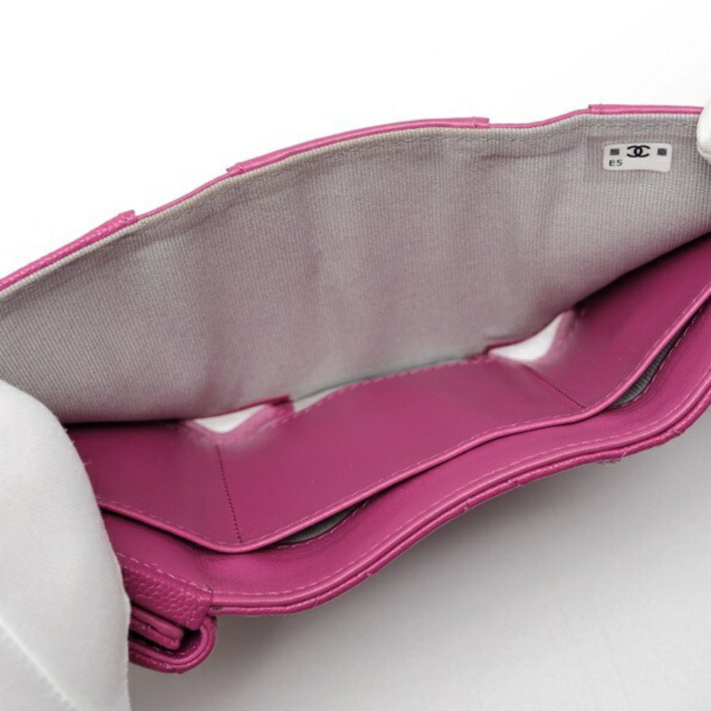 CHANEL Authentic Purple Caviar Leather Wallet - Picture 8 of 9